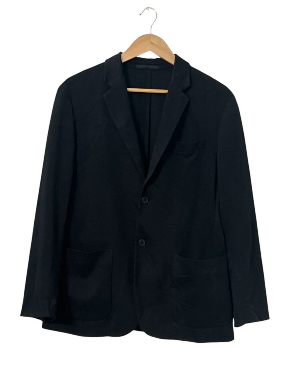 Uniqlo Men’s Black Blazer Size L Classic Single Button Lightweight Jacket Work - Picture 2 of 10